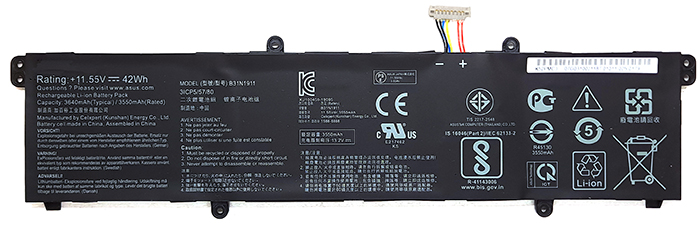 Kompatibel Bærbar PC batteri ASUS  til VivoBook-Flip-14 