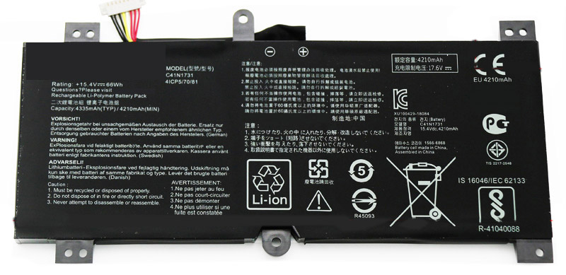 Kompatibel Bærbar PC batteri ASUS  til ROG-Strix-Scar-II-GL504GV 