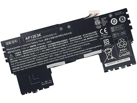 Kompatibel Bærbar PC batteri acer  til AP12E3K 