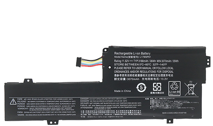 Kompatibel Bærbar PC batteri LENOVO  til L17L3P61 