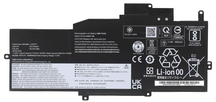 Kompatibel Bærbar PC batteri LENOVO  til L19C3P71 