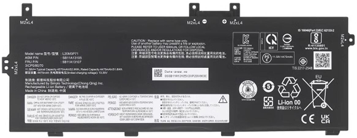 Kompatibel Bærbar PC batteri LENOVO  til ThinkPad-X13-Yoga-Gen-2 